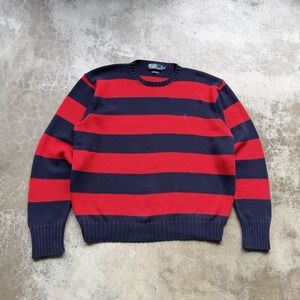 Vintage 90's Polo Ralph Lauren Striped Sweater Cotton XL